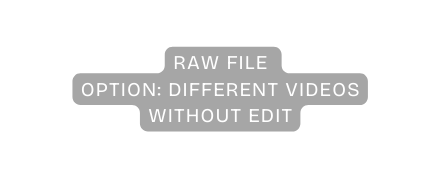 Raw File option different videos without edit